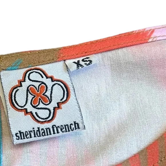 Sheridan French Madison Dress Caramel Ikat Print Bold Boho Flowy Size XS Women's - Picture 14 of 15